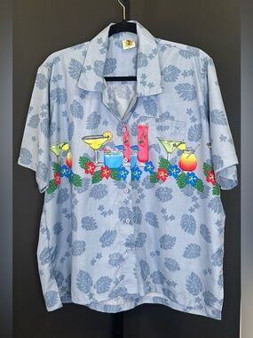 #161- Men’s Vintage KY's Hawaiian Camp Shirt. “It's 5 O'Clock Somewhere"